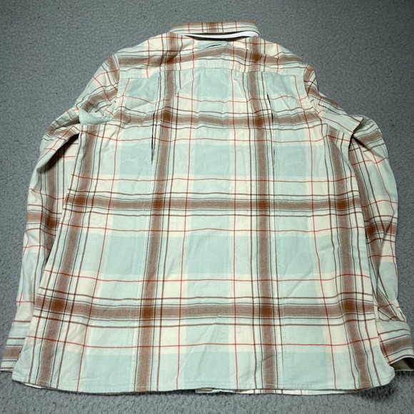 Duluth Trading Shirt Womens Small Green Brown Plaid Free Swingin Flannel Cotton - Picture 6 of 11